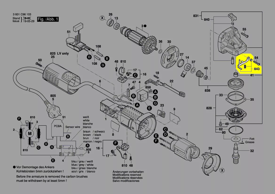 Levier réglage capot protection réf. 1 619 P11 076 Bosch